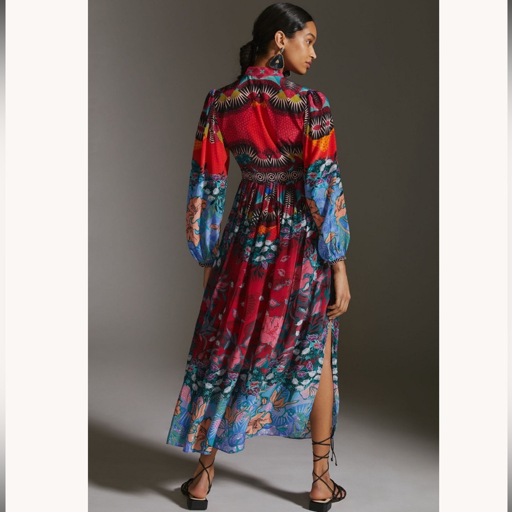 Bhanuni by Jyoti x Anthropologie Beaded Maxi Midi Dress, Size 0 Petite - Picture 9 of 15